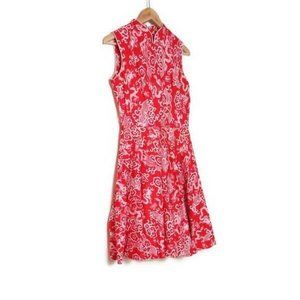 Vintage Tiki Hawaiian Dragon Mandarin Collar Flare